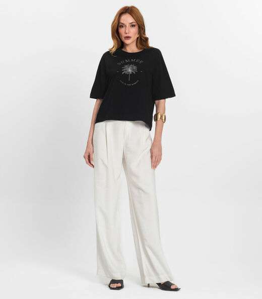 T- Shirt Feminina Manga Curta Endless Preto