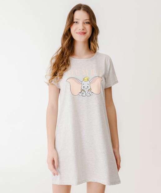 Image_ Camisola Estampa Dumbo Manga Curta Disney Cinza