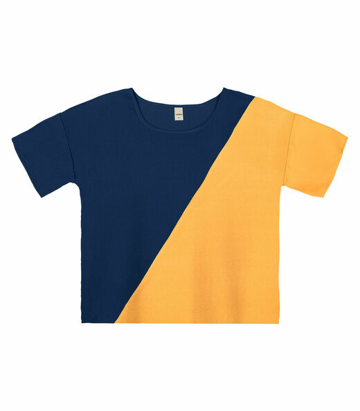 Blusa Feminina Bicolor Rovitex Azul