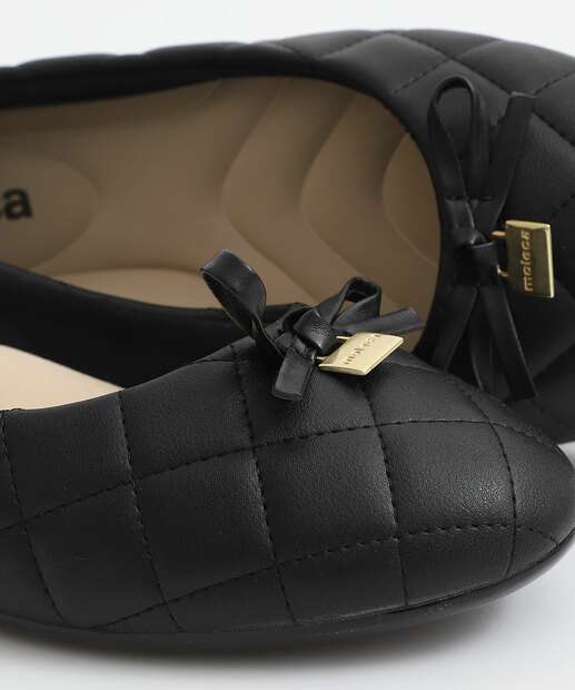 Sapatilha Feminina Bico Redondo Moleca Preto