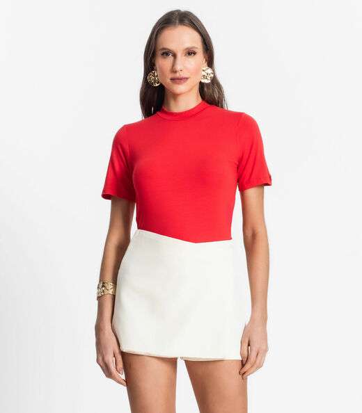 Blusa De Viscotorcion B?sica Feminina Endless Vermelho