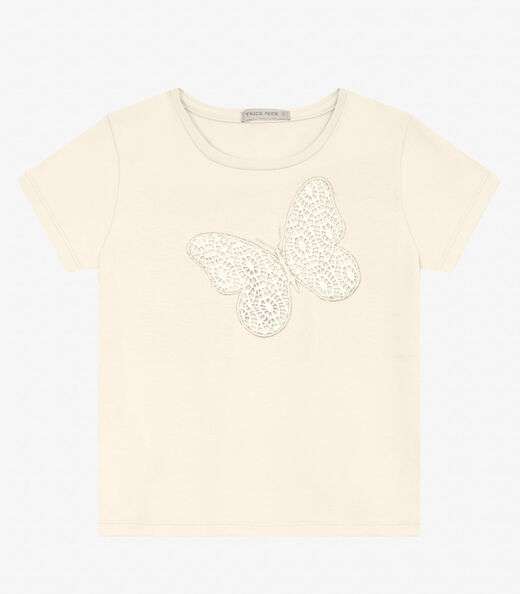 Blusa feminina em Cotton Leve Trick Nick Off White