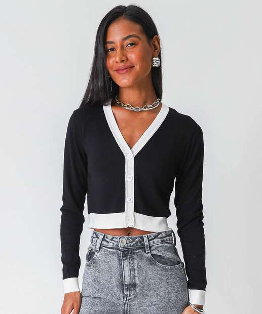 Image_Cardigan Feminino Cropped Marisa Preto