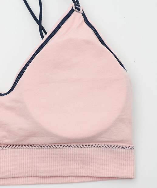 Sutiã Top Canelado Alças Finas Marisa Rosa