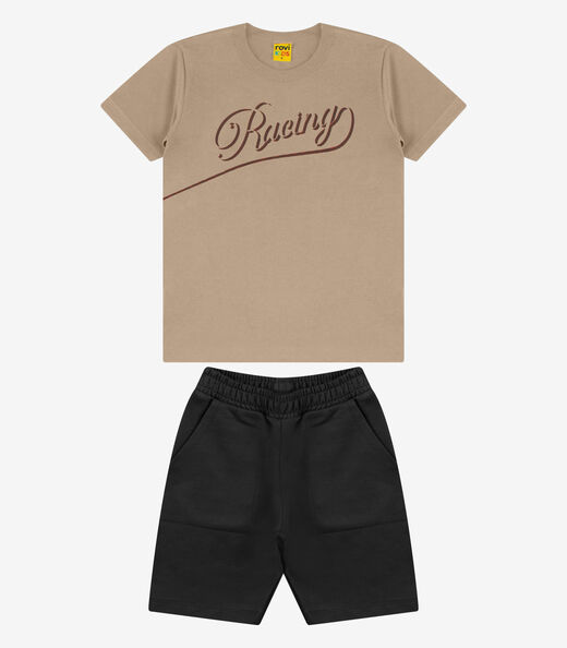 Image_Conjunto Camiseta com Bermuda Menino Rovi Kids Marrom