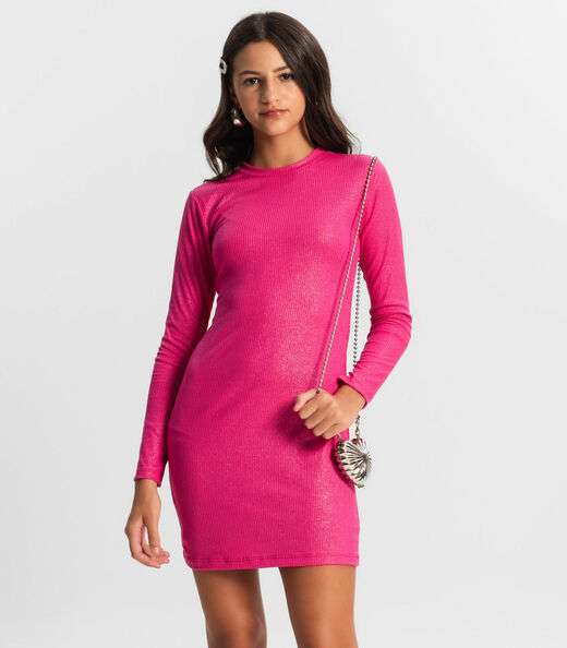 Image_Vestido Juvenil Em Ribana Canelada Minty Rosa