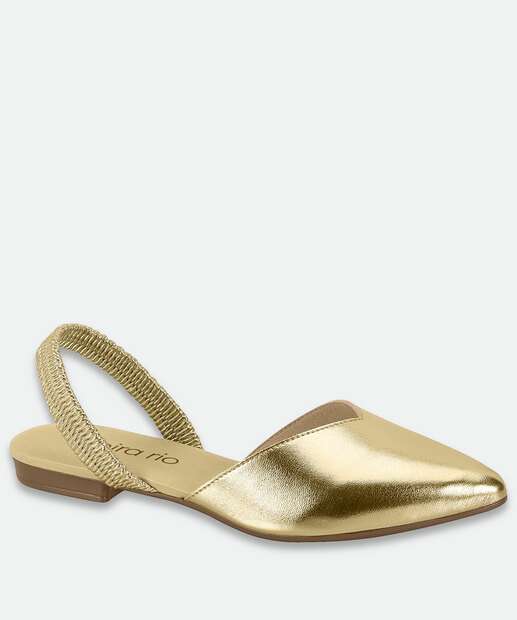 Image_Sapatilha Feminina Slingback Bico Fino Beira Rio Dourado