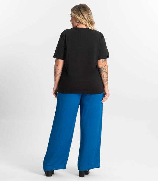 Calça Feminina Wide Leg Secret Glam Azul