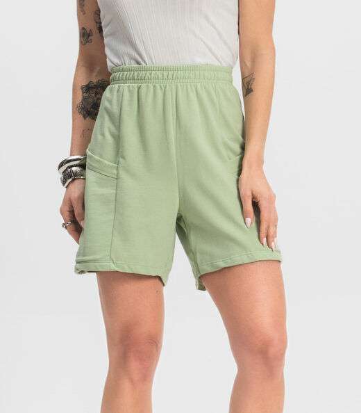 Shorts Feminino Moletinho Infinita Cor Verde