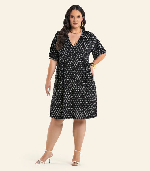 Image_Vestido Feminino Curto Manga Ampla Secret Glam Preto