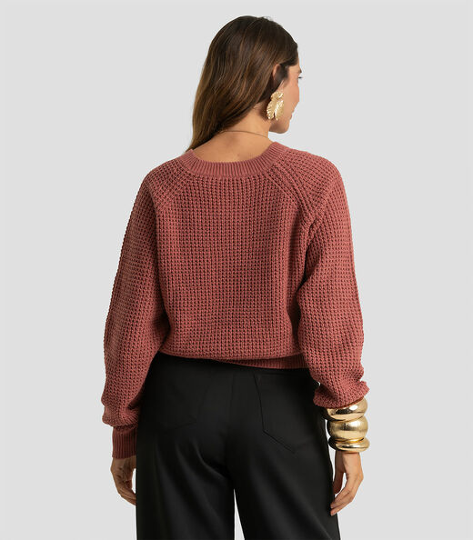 Sueter Feminino Em Tricot Dianna Rosa