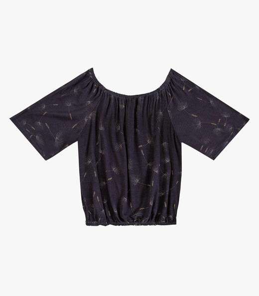 Blusa Feminina Ciganinha Infinita Cor Preto