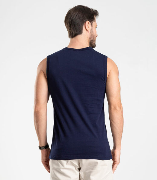 Regata Meia Malha Masculina Diametro Azul
