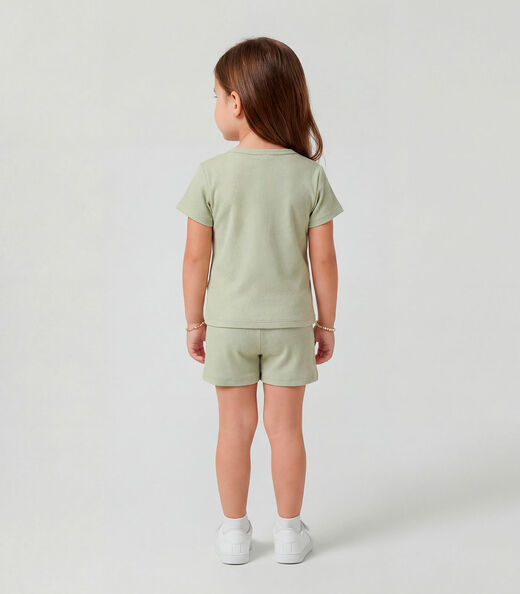 Conjunto Infantil Feminino Blusa e Short Select Verde