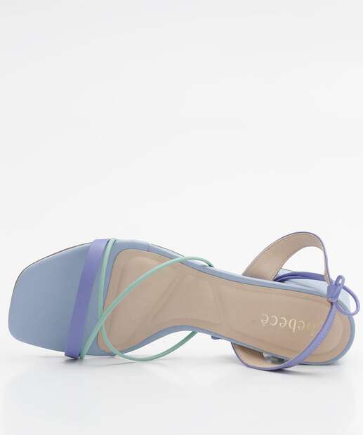 Sandália Salto Grosso Feminina Tiras Amarração Bebecê