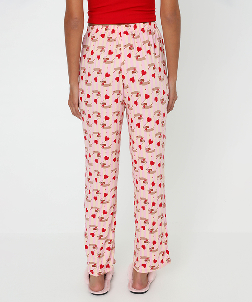 Calça Pijama Feminino Avulso Estampa Cachorros Marisa Rosa