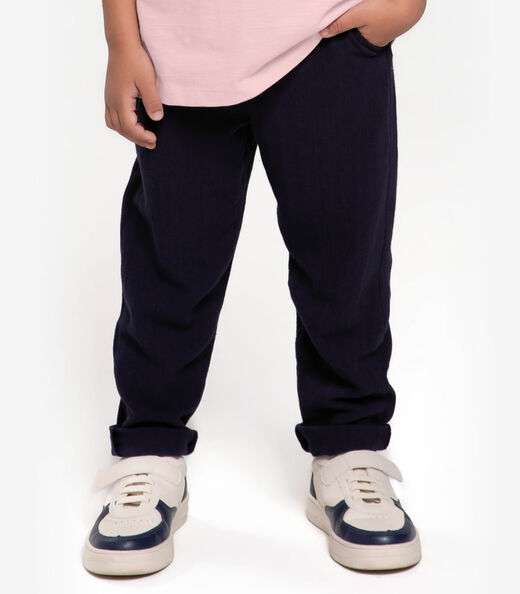 Calça Infantil Masculina Em Linho Trick Nick Azul