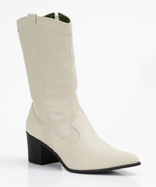 Bota Feminina Country Cano Alto Salto Grosso Via Uno 