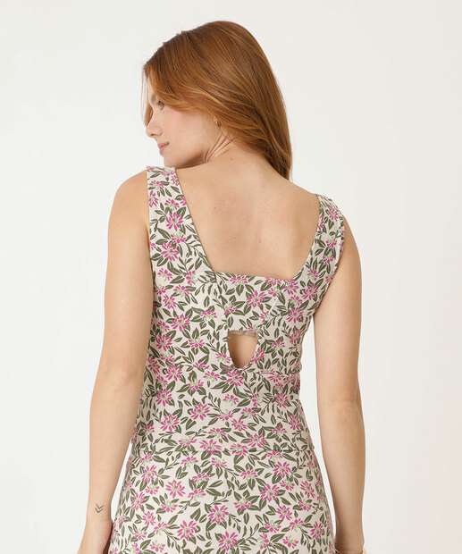 Blusa Regata Feminina Estampa Flores Marisa