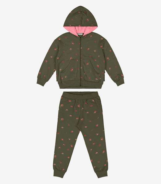 Conjunto Jaqueta Com Capuz e Calça Trick Nick Verde