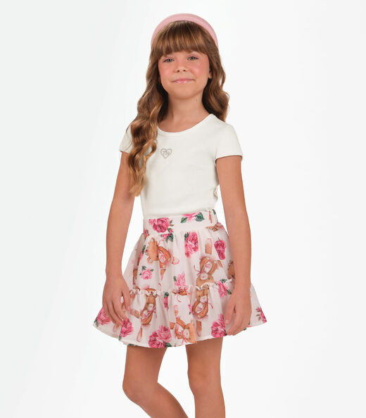 Image_Conjunto Blusa com Saia Menina Trick Nick Bege
