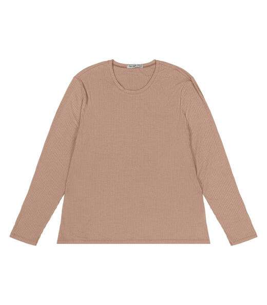 Image_Blusa Manga Longa Ribana Canelada Secret Glam Marrom