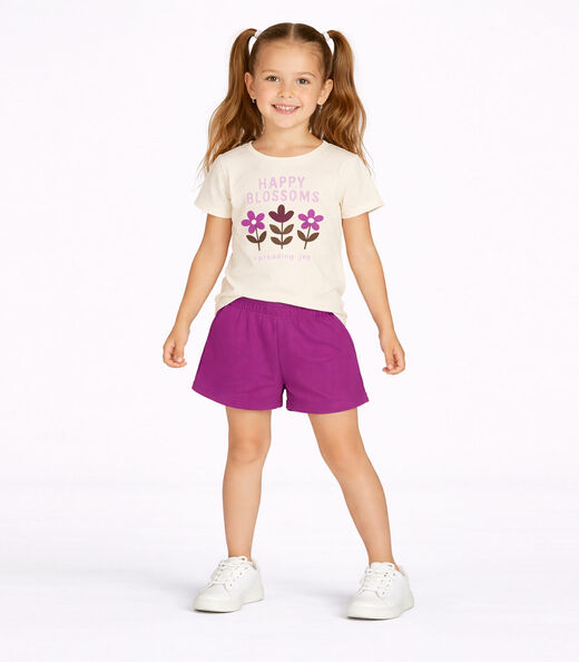 Conjunto Feminino Short e Blusa Estampada Select Bege