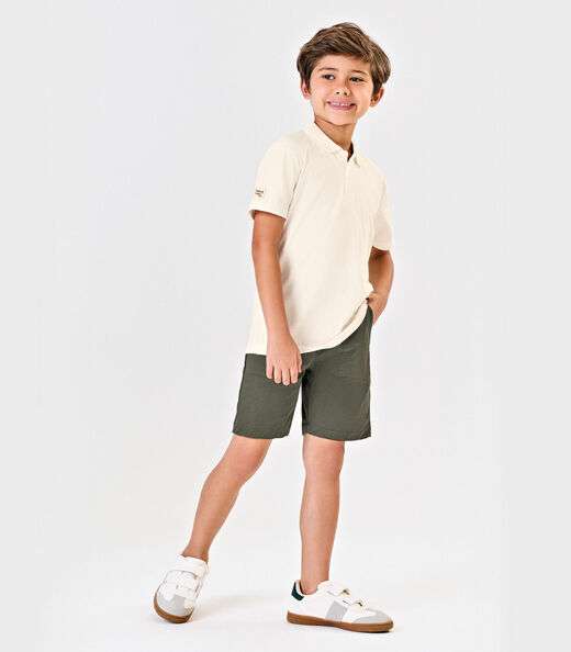 Polo Infantil Cotton Leve Rovi Kids Bege