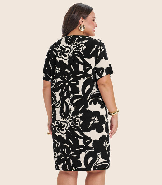 Vestido Curto Feminino Plus Size Secret Glam Preto