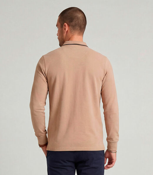 Polo Manga Longa Malhão Diametro Marrom