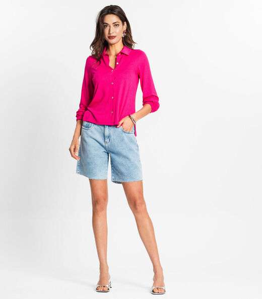 Camisa Manga Longa  Com Botões Endless Rosa