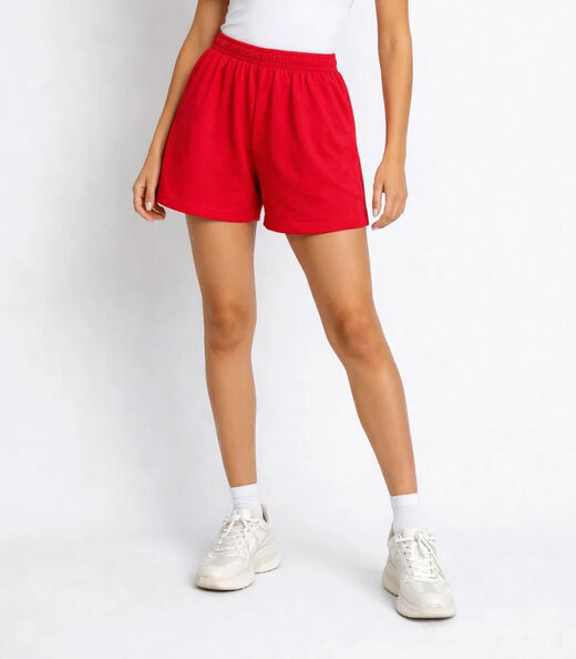 Shorts Feminino Cós Com Elástico Infinita Cor Vermelho