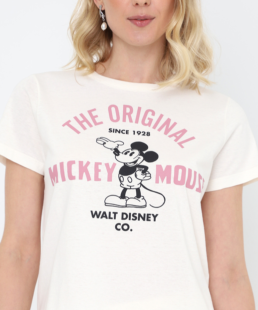 Camiseta Feminina Estampa Mickey Disney Branco