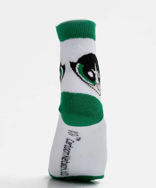 Kit 3 Pares Meia Feminina Meninas Super Poderosas Warner Bros