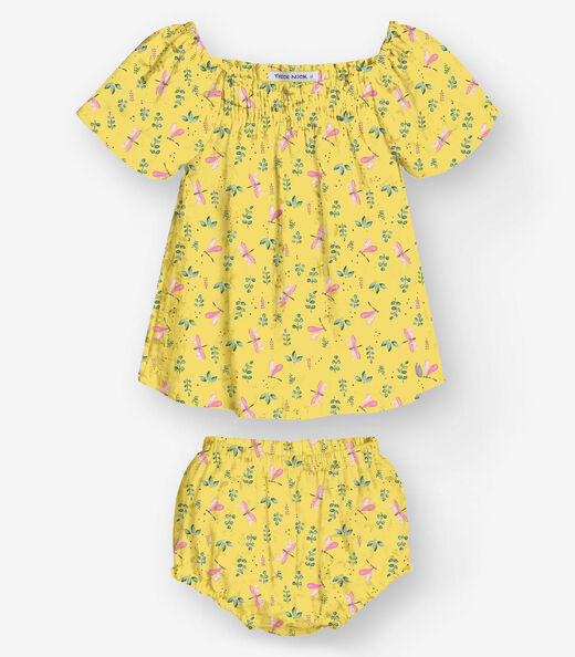 Image_Conjunto Bata com Calcinha Feminino Trick Nick Amarelo