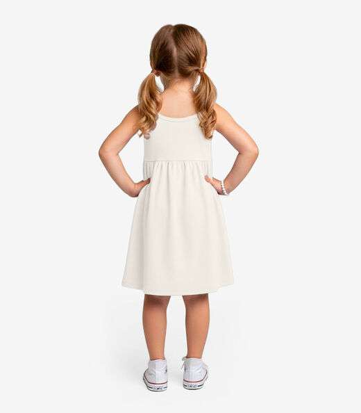Vestido Feminino Infantil de Alças Select Bege