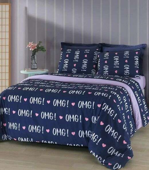 Jogo De Cama 200 Fios Queen 4 Peças Lar E Lazer Azul