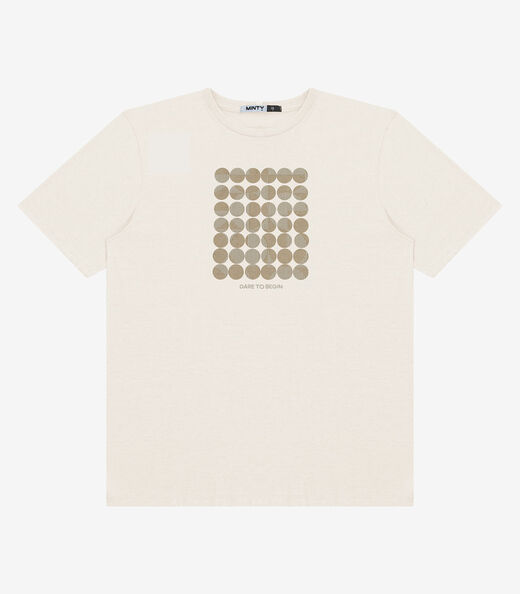 Camiseta Masculina Meia Malha Com Estampa Minty Off White