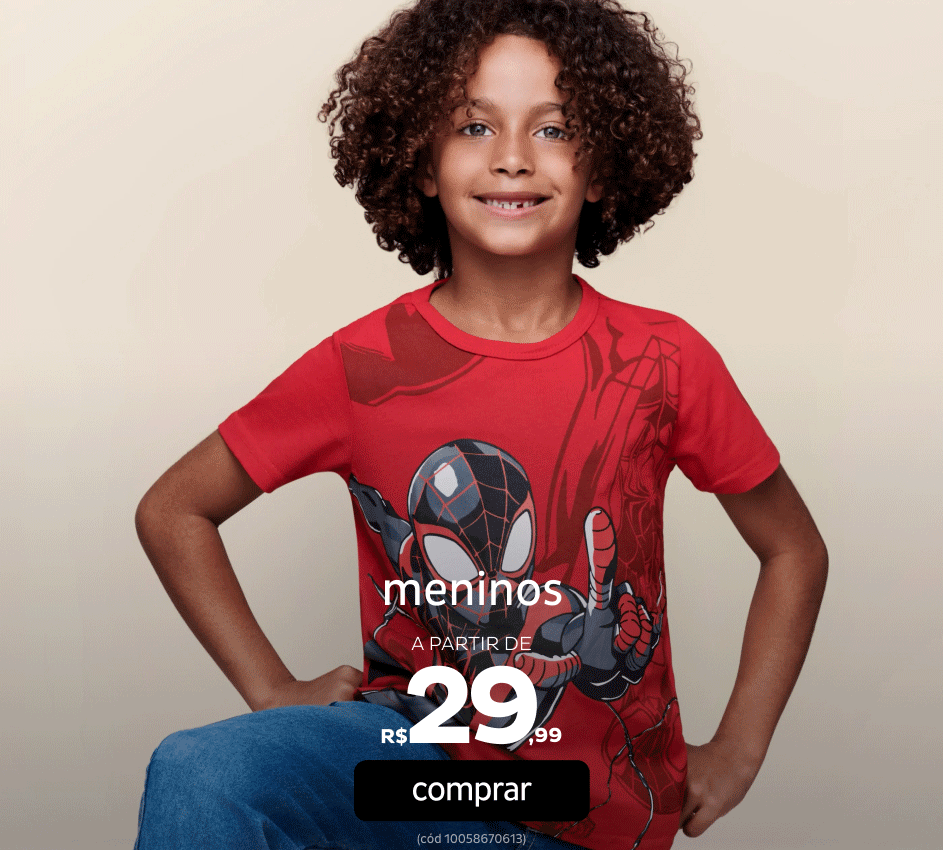 Meninos a partir de R$29,99