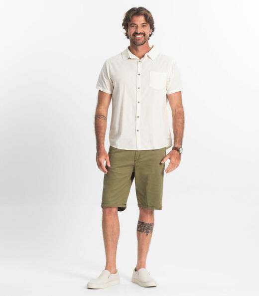 Camisa Masculina Em Tricoline Diametro Bege