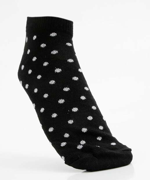 Kit 3 Pares Meias Cano Curto Feminina Estampa Poá 