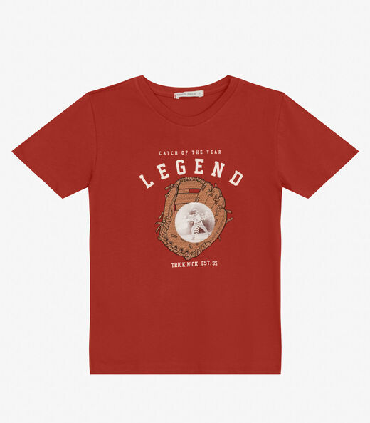 Camiseta Masculina em Meia Malha Trick Nick Laranja