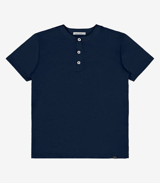 Camiseta Infantil Em Meia Malha Trick Nick Azul