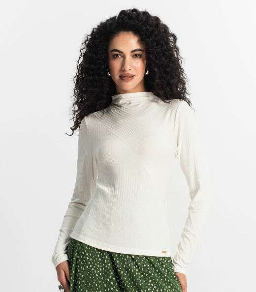 Blusa Manga Longa Feminina Rovitex Bege