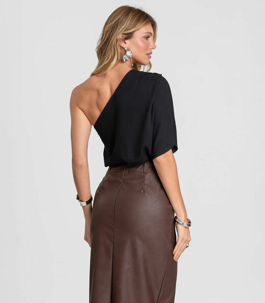 Blusa Feminina Manga Única Dianna Preto