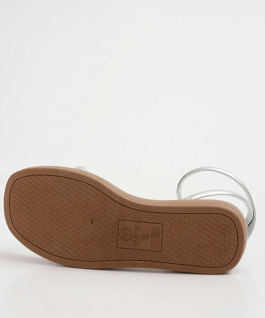 Sandália Flatform Feminina Metalizada Via Uno