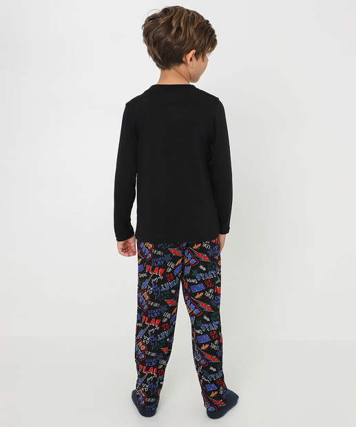 Pijama Infantil Game Marisa Tam 04 ao 12 Preto