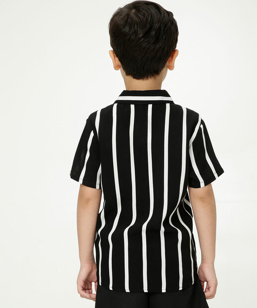 Camisa Infantil Listrada Manga Curta MR Tam 4 a 10