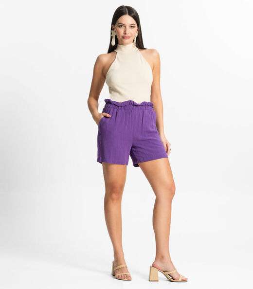 Shorts Feminino Linho Endless Roxo