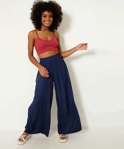 Blusa Cropped Feminina Canelada Alças Finas Marisa